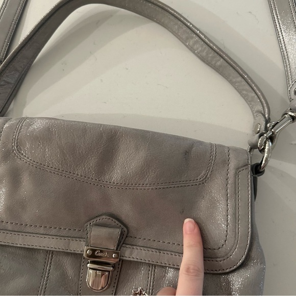 Coach Signature Metallic Layla Leather Crossbody Bag - Picture 11 of 14
